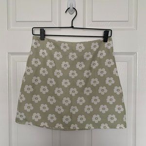 Sage Green Floral Shein Skirt